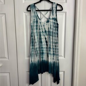 Charlotte Russe Blue and White Tie-Dye Top